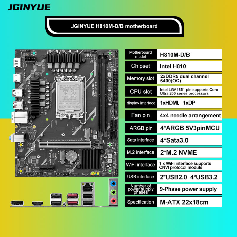 Lga1851 Gaming Motherboard - H810 Intel LGA1851 DDR5 Micro-ATX-Motherboard für