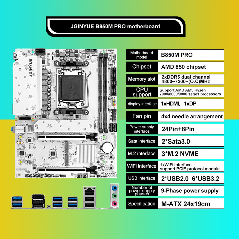 JGINYUE B850M PRO Motherboard  – Am5 Micro Atx Pcie 5.0 Motherboard Bewertung und Preis