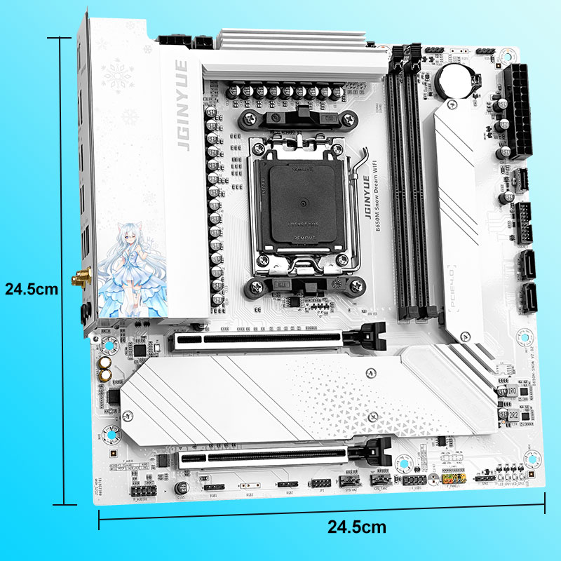 JGINYUE B650M Snow Dream WIFI  – Am5 Micro Atx Pcie 5.0 Motherboard Bewertung und Preis