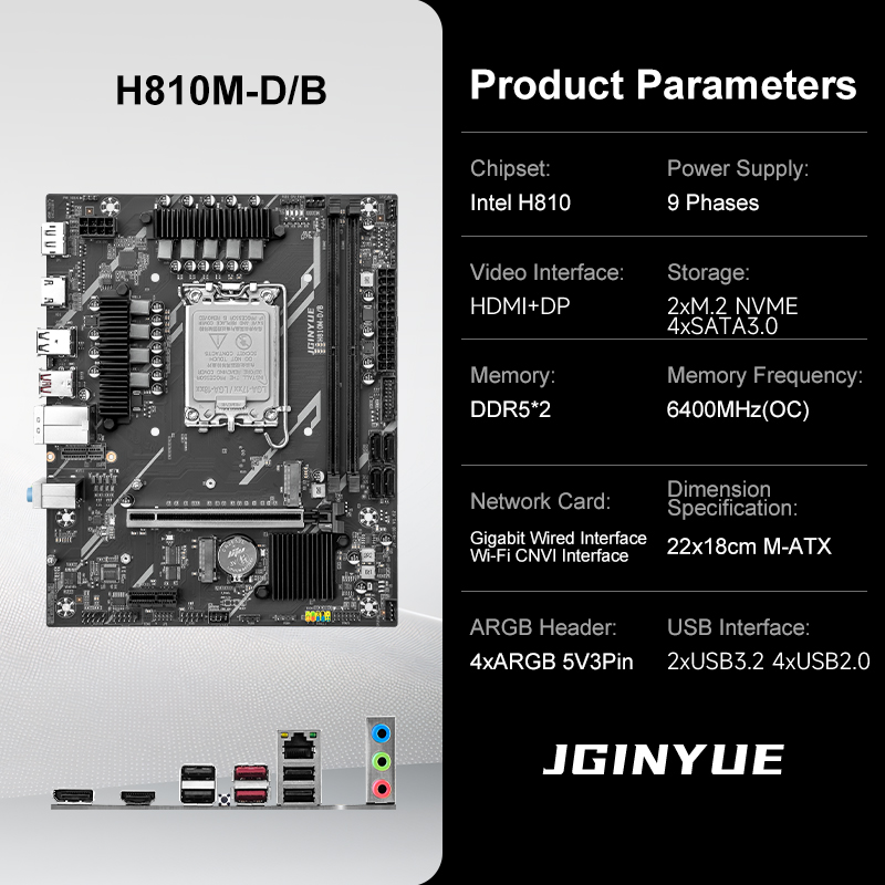 JGINYUE H810M-D/B M-ATX Gaming – Lga1851 Gaming Motherboard Bewertung und Preis