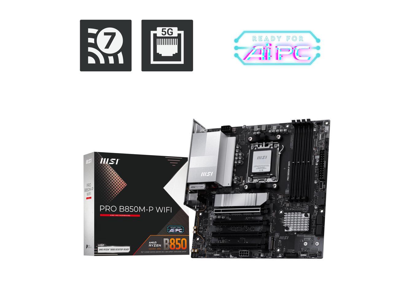 MSI PRO B850M-P WIFI AM5 AMD B – Am5 Micro Atx Pcie 5.0 Motherboard Bewertung und Preis