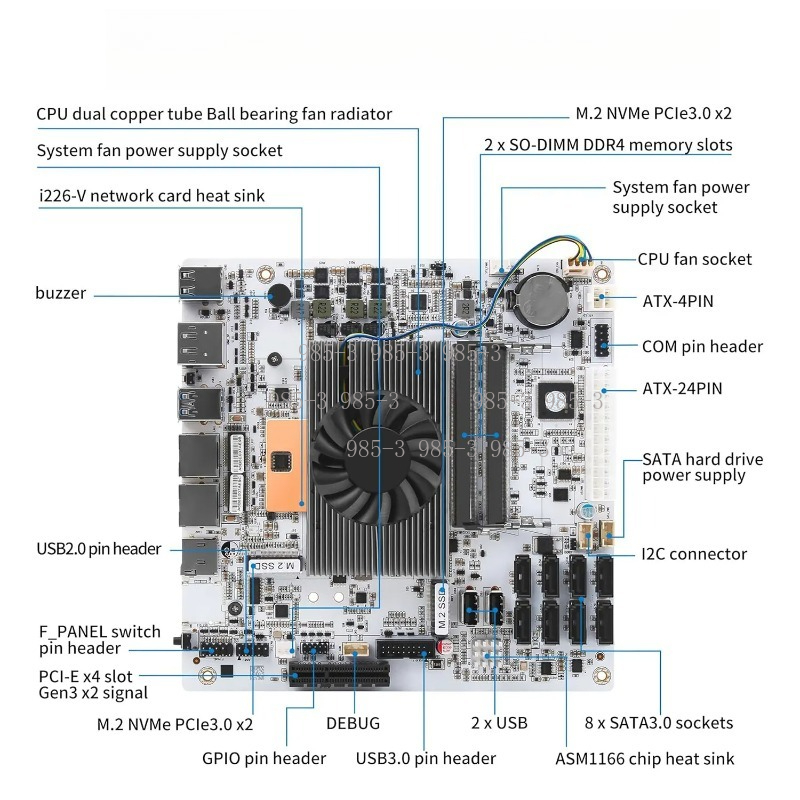 Weißes Mini-ITX M11 NAS-Mother – Mini Itx Dual 2.5G Nas Motherboard Bewertung und Preis